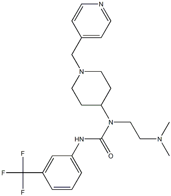 N-[2-(DIMETHYLAMINO)ETHYL]-N-[1-(PYRIDIN-4-YLMETHYL)PIPERIDIN-4-YL]-N'-[3-(TRIFLUOROMETHYL)PHENYL]UREA,,结构式