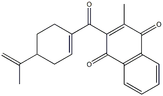 1,4-Naphthoquinone, 3-methyl-2-[(4-isopropenyl-1-cyclohexenyl)formyl]- Structure