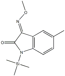 1H-Indole-2,3-dione, 5-methyl-1-(trimethylsilyl)-, 3-(O-methyloxime),,结构式