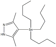 3,5-Dimethyl-4-(tributylstannyl)-1H-pyrazole,,结构式