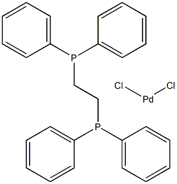 DICHLORO(1,2-BIS(DIAPHENYLPHOSPHINO)ETHANE)PALLADIUM(II) Structure