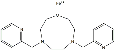 (N,N'-di-2-picolyl-4,7-diaza-1-oxacyclononane)iron(II) 化学構造式