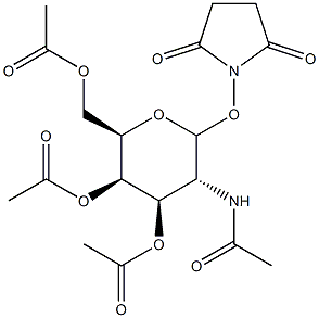 N-(2-acetamido-3,4,6-tri-O-acetyl--2-deoxygalactopyranosyloxy)succinimide Struktur