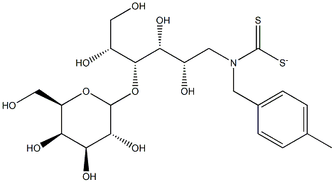 N-(4-methylbenzyl)-4-O-galactopyranosyl-glucamine-N-carbodithioate Structure