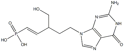 9-(3-(hydroxymethyl)-5-phosphonopent-4-enyl)guanine Struktur