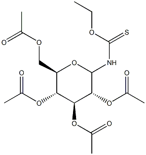 O-ethyl N-(2,3,4,6-tetra-O-acetylglucopyranosyl)thiocarbamate,,结构式