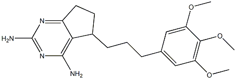 2,4-diamino-5-(3-(3,4,5-trimethoxyphenyl)propyl)-5H-6,7-dihydrocyclopenta(d)pyrimidine Struktur