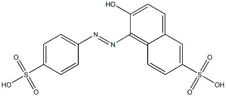 1-PARA-SULPHOPHENYLAZO-2-NAPHTHOL-6-SULPHONICACID,,结构式