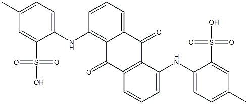 1,5-DI(2-SULPHO-PARA-TOLUIDINO)ANTHRAQUINONE,,结构式