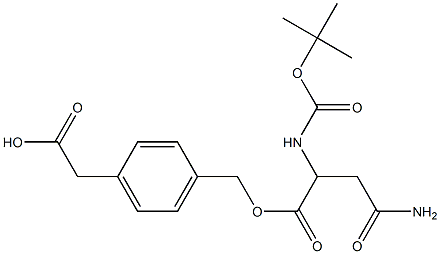 2-{4-[({4-amino-2-[(tert-butoxycarbonyl)amino]-4-oxobutanoyl}oxy)methyl]phenyl}acetic acid 结构式