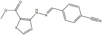 methyl 3-[2-(4-cyanobenzylidene)hydrazino]thiophene-2-carboxylate,,结构式