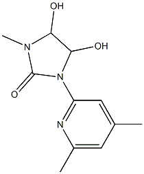 1-(4,6-dimethyl-2-pyridinyl)-4,5-dihydroxy-3-methyltetrahydro-2H-imidazol-2-one Struktur