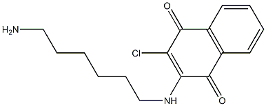 2-[(6-aminohexyl)amino]-3-chloro-1,4-dihydronaphthalene-1,4-dione,,结构式