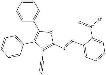 2-{[(2-nitrophenyl)methylene]amino}-4,5-diphenyl-3-furonitrile,,结构式