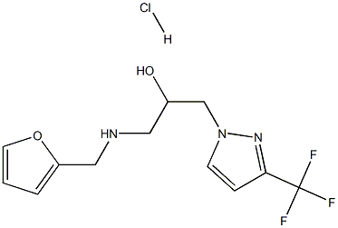 1-[(2-furylmethyl)amino]-3-[3-(trifluoromethyl)-1H-pyrazol-1-yl]propan-2-olhydrochloride 化学構造式