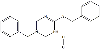 3-benzyl-6-(benzylthio)-1,2,3,4-tetrahydro-1,3,5-triazine hydrochloride Structure