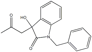 1-benzyl-3-hydroxy-3-(2-oxopropyl)indolin-2-one Struktur