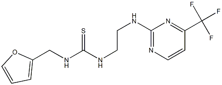 N-(2-furylmethyl)-N'-(2-{[4-(trifluoromethyl)pyrimidin-2-yl]amino}ethyl)thiourea Struktur