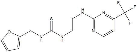 N-(2-furylmethyl)-N'-(2-{[4-(trifluoromethyl)pyrimidin-2-yl]amino}ethyl)thiourea 结构式