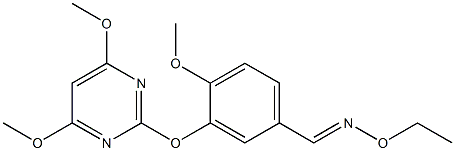 3-[(4,6-dimethoxy-2-pyrimidinyl)oxy]-4-methoxybenzenecarbaldehyde O-ethyloxime Structure