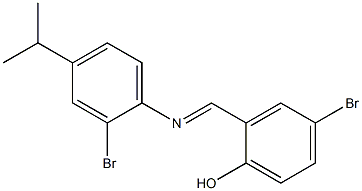 4-bromo-2-{[(2-bromo-4-isopropylphenyl)imino]methyl}phenol 结构式