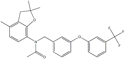 N-{3-[3-(trifluoromethyl)phenoxy]benzyl}-N-(2,2,4-trimethyl-2,3-dihydro-1-benzofuran-7-yl)acetamide Structure