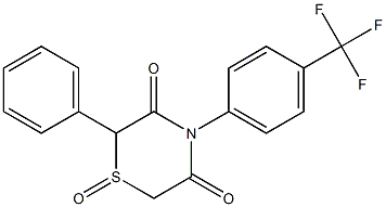 2-phenyl-4-[4-(trifluoromethyl)phenyl]-1lambda~4~,4-thiazinane-1,3,5-trione Struktur