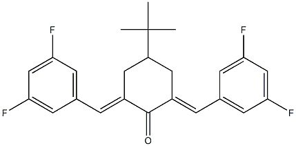4-(tert-butyl)-2,6-di(3,5-difluorobenzylidene)cyclohexan-1-one Struktur