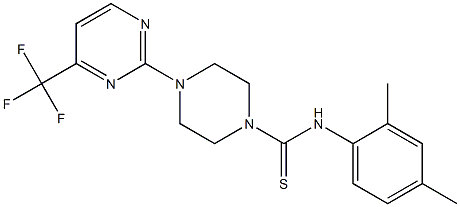 N1-(2,4-dimethylphenyl)-4-[4-(trifluoromethyl)pyrimidin-2-yl]piperazine-1-carbothioamide,,结构式