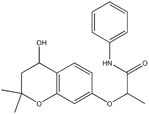 N1-phenyl-2-[(4-hydroxy-2,2-dimethyl-3,4-dihydro-2H-chromen-7-yl)oxy]propanamide Struktur