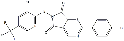 2-(4-chlorophenyl)-6-[[3-chloro-5-(trifluoromethyl)-2-pyridinyl](methyl)amino]pyrrolo[3,4-e][1,3]thiazine-5,7(6H,7aH)-dione Structure