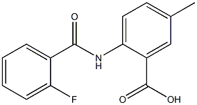 2-[(2-fluorobenzoyl)amino]-5-methylbenzenecarboxylic acid Structure