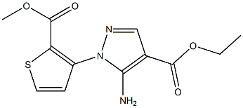 ethyl 5-amino-1-[2-(methoxycarbonyl)-3-thienyl]-1H-pyrazole-4-carboxylate Struktur