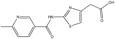 (2-{[(6-methylpyridin-3-yl)carbonyl]amino}-1,3-thiazol-4-yl)acetic acid Struktur