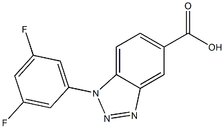 1-(3,5-difluorophenyl)-1H-1,2,3-benzotriazole-5-carboxylic acid,,结构式