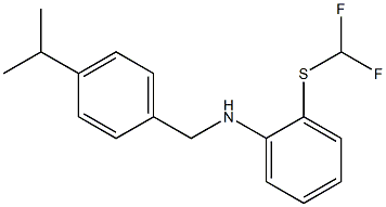 2-[(difluoromethyl)sulfanyl]-N-{[4-(propan-2-yl)phenyl]methyl}aniline Struktur