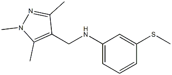 3-(methylsulfanyl)-N-[(1,3,5-trimethyl-1H-pyrazol-4-yl)methyl]aniline,,结构式