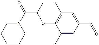 3,5-dimethyl-4-{[1-oxo-1-(piperidin-1-yl)propan-2-yl]oxy}benzaldehyde,,结构式