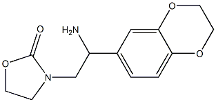 3-[2-amino-2-(2,3-dihydro-1,4-benzodioxin-6-yl)ethyl]-1,3-oxazolidin-2-one 化学構造式