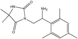 3-[2-amino-2-(2,4,6-trimethylphenyl)ethyl]-5,5-dimethylimidazolidine-2,4-dione,,结构式