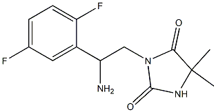 3-[2-amino-2-(2,5-difluorophenyl)ethyl]-5,5-dimethylimidazolidine-2,4-dione Struktur