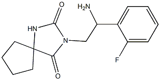 3-[2-amino-2-(2-fluorophenyl)ethyl]-1,3-diazaspiro[4.4]nonane-2,4-dione 化学構造式