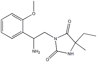 3-[2-amino-2-(2-methoxyphenyl)ethyl]-5-ethyl-5-methylimidazolidine-2,4-dione 结构式