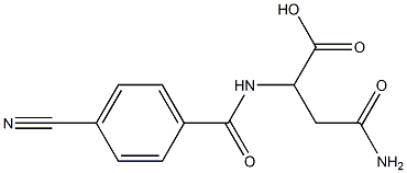 4-amino-2-[(4-cyanobenzoyl)amino]-4-oxobutanoic acid,,结构式
