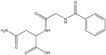 4-amino-2-{[(benzoylamino)acetyl]amino}-4-oxobutanoic acid Struktur