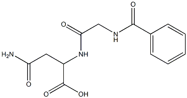 4-amino-2-{[(benzoylamino)acetyl]amino}-4-oxobutanoic acid,,结构式