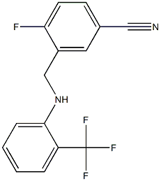 4-fluoro-3-({[2-(trifluoromethyl)phenyl]amino}methyl)benzonitrile,,结构式