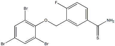 4-fluoro-3-(2,4,6-tribromophenoxymethyl)benzene-1-carbothioamide 结构式