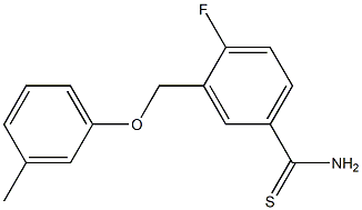 4-fluoro-3-(3-methylphenoxymethyl)benzene-1-carbothioamide Struktur
