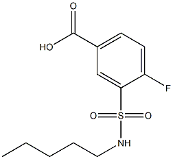4-fluoro-3-(pentylsulfamoyl)benzoic acid Struktur